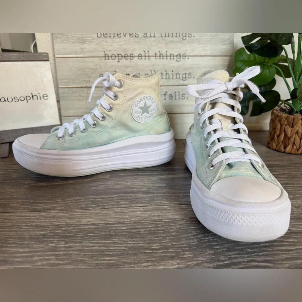 Converse Chucks All Star Move High Top Platform Sneaker Ombre Light Dew 8.5 - Picture 4 of 8